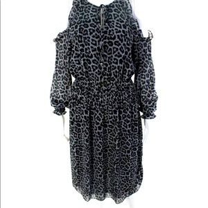 💚💚M. KORS❤️COLD SHOULDER LEOPARD PRINT DRESS💚💚